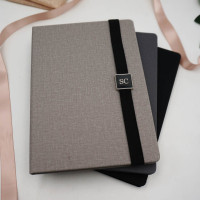 NB171625 Alpha PU A5 Notebook with Metal Embellishment & Back Pocket