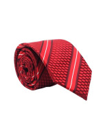 Red Colour Stripe Necktie Custom Made