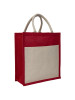 BJJB0433 Jute Bag With Canvas Pocket 35cm X 30cm X 15cm - BJJB0433 Jute Bag With Canvas Pocket 35cm X 30cm X 15cm