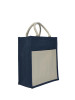 BJJB0433 Jute Bag With Canvas Pocket 35cm X 30cm X 15cm - BJJB0433 Jute Bag With Canvas Pocket 35cm X 30cm X 15cm