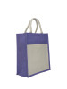 BJJB0433 Jute Bag With Canvas Pocket 35cm X 30cm X 15cm - BJJB0433 Jute Bag With Canvas Pocket 35cm X 30cm X 15cm