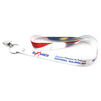 SSL01 20mm Polyester Heat Transfer Lanyard  1 Side With Aligator Hook and Button Style