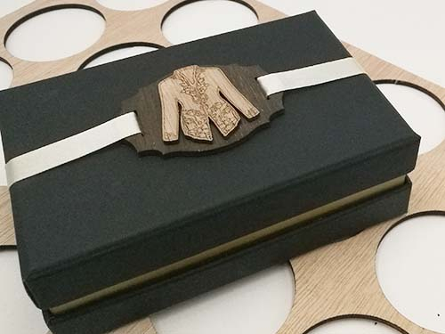 Wood Embellishment  On Packaging Box