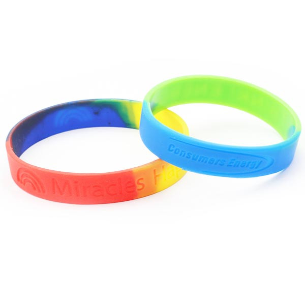 Segmented Silicone Wristband Debossed 