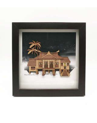 Malay Kampung House Wooden Premium Frame Art