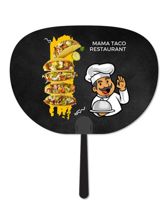 HFA9000-FM01 Hand Fan Big Oval Shape Handle Black 