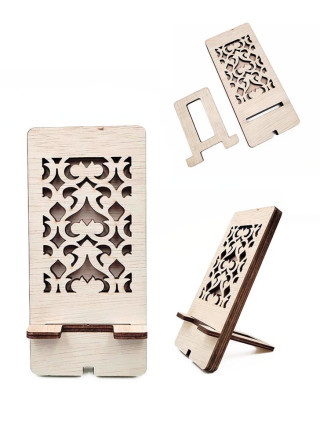 Wooden Handphone Holder Malaysia Motifs