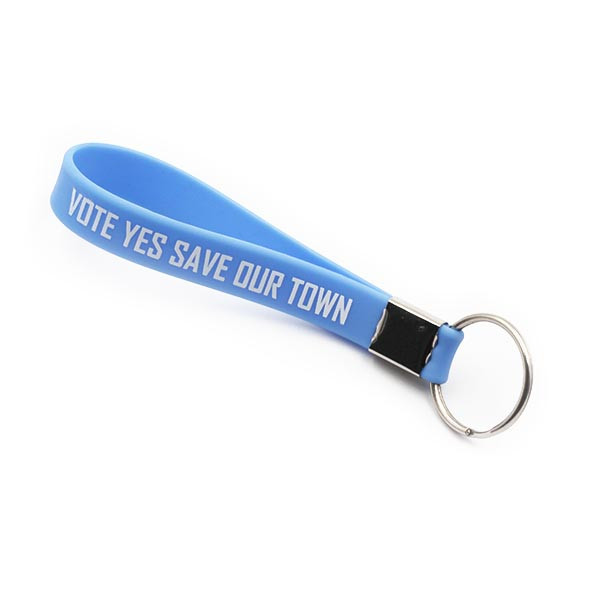Plain Silicone Key Ring With 1 Colour Print 