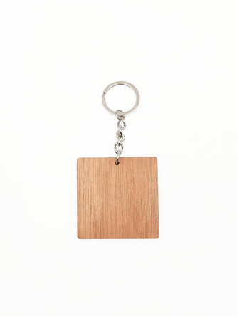 Wooden Square Keychain