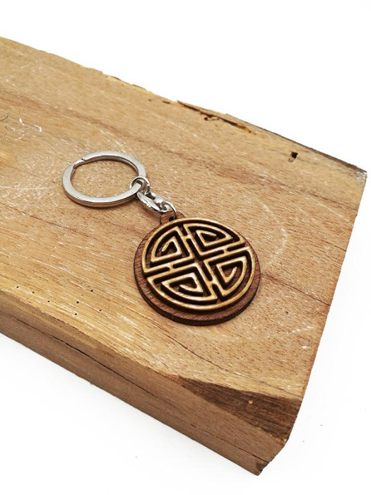 Wooden Keychain Design of Luck 福  