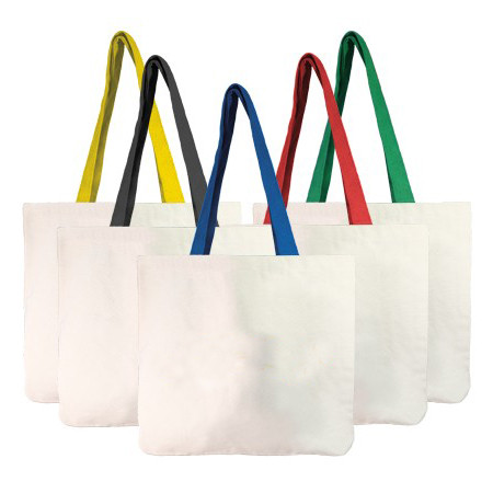 CB179565 12oz Canvas Bag Colour Handle 35cm(H) x 40cm(L) x 10cm(B) 