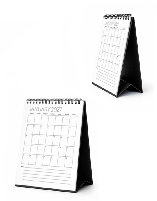 CLD900072P Premium Desk Calendar Potrait Style Hard Stand Custom 