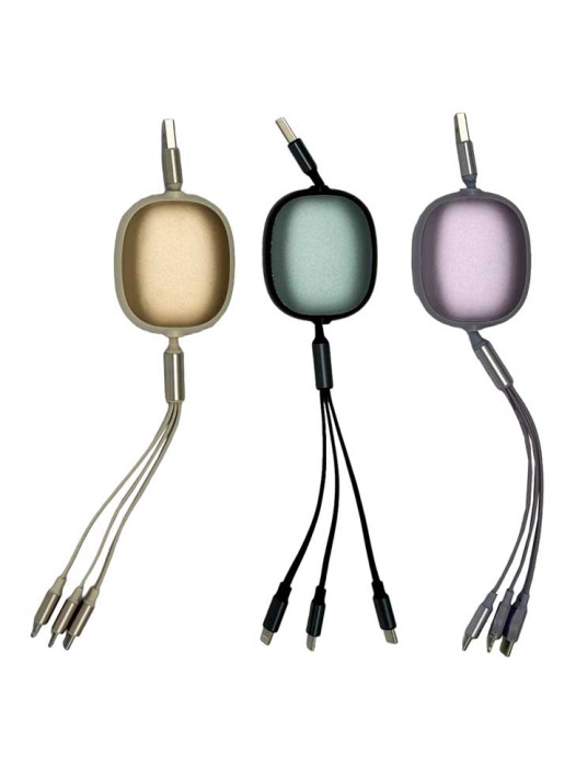 EGEP4069 3 in 1 Retractable USB Cable Fast Charging 