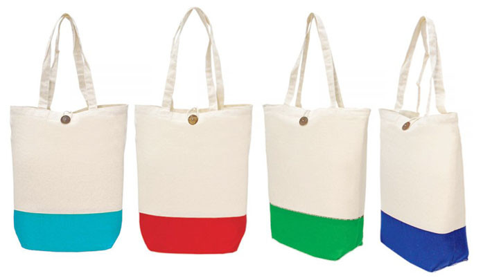 CB211112 6oz Canvas Bag Foldable Two Tone Colour 42cm(H) x 38cm(L) x 12cm(B) 