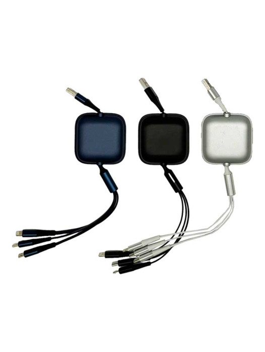EGEP4170 3 in 1 Retractable USB Cable Fast Charging 