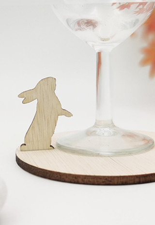 3D Easter Rabbit Wood Coaster