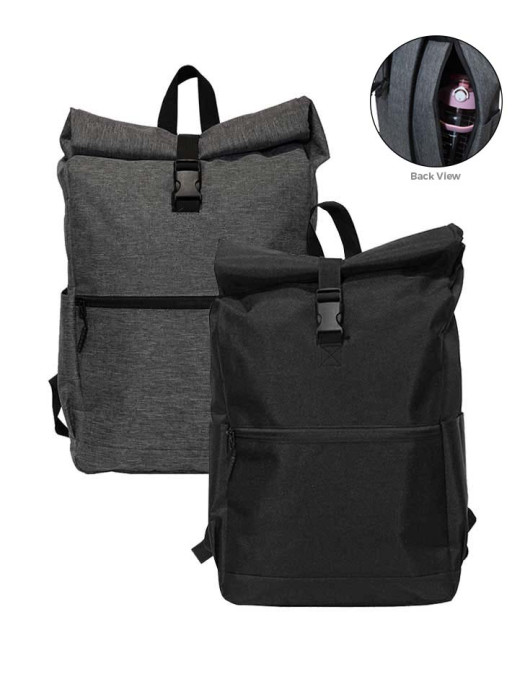 BGLT2453 Laptop Backpack Bag Sleek Roll-Top Nylon Oxford   