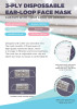Custom 3 ply Adult Ear Loop Face Mask Disposable Adult - Custom 3 ply Adult Ear Loop Face Mask Disposable Adult