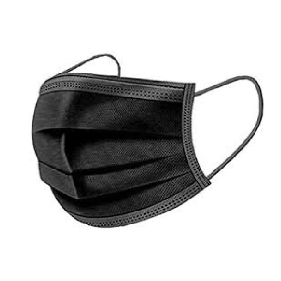 Black Mask Disposable 3 Ply For Adult 