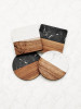 COW8001 / COW8002 Marble Wood Coaster - COW8001 / COW8002 Marble Wood Coaster