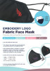 LAS-3PLY 3 Layer Face Fabric Mask With Emboidery Logo - LAS-3PLY 3 Layer Face Fabric Mask With Emboidery Logo