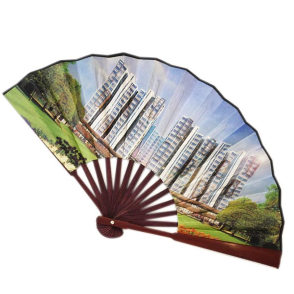 HP0900-WD Wood Paper Hand Fan 