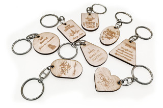  Wooden Key Ring Custom Shape 