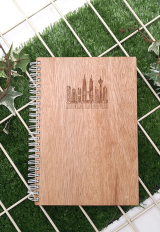 Wooden Wire-O Notebook Kuala Lumpur Skyline