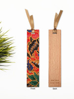 BMW923002-6 Batik Wood Bookmark 3cm X 14.4cm