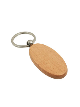 KC342939 Wooden Oval Keychain