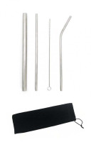 CT18120188 Stainless Steel Reusable Straw Set With Velvet Pouch