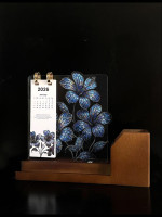 EG17017-DW-PC17017 Bunga Raya Heritage Calendar Bookmark Pen Holder Desktop LED Plaque