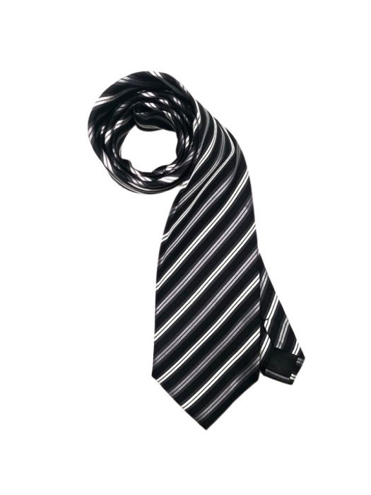 Black And White Stripe Necktie Custom Made 