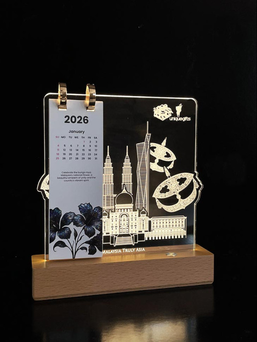 EG17013-LW-PC17013 Malaysia Skyscraper Desk Calendar LED Plaque 