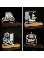 EG17019-LW-PC17019 Bunga Raya Malaysia Desk Calendar Wireless Charge LED Plaque