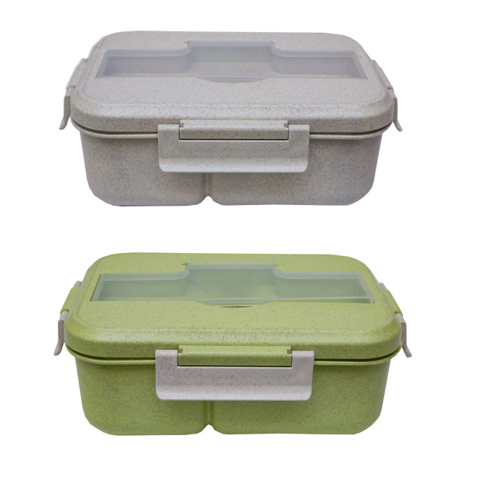 FCCE3766 Wheat Fiber Food Containers with Spoon &amp; Fork 