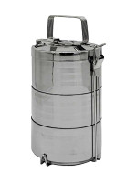 FCCE79108 Double Layer Stainless Steel 3 Tier Tiffin