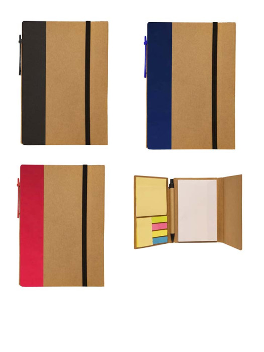 NBEC1342 Eco Notebook With Pen &amp; Sticky Pad 