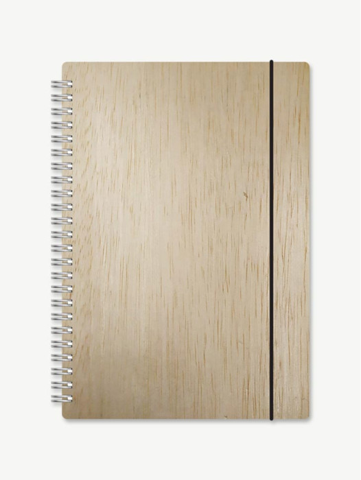 Wooden Spiral Notebooks With Elastic Band 
