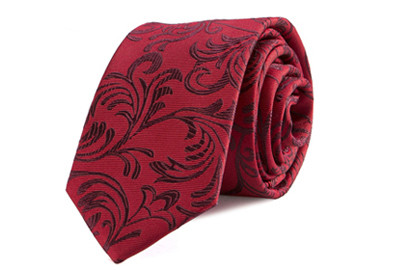 Classic Red Emboidery Custom Neckties  