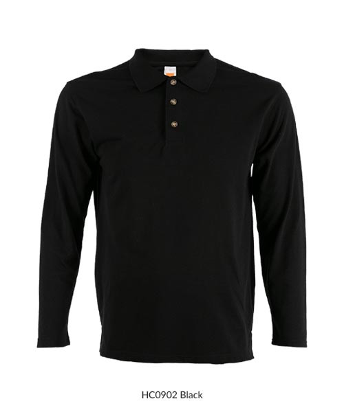 HC09 OREN CVC Honeycomb Long Sleeve Polo Shirt 