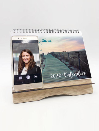 Premium Calendar Wood Phone Holder Custom Design