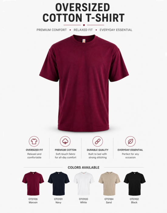 OT01 OREN Oversized Short Sleeve T-shirt 