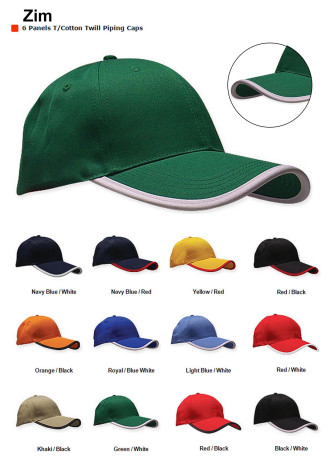 CP100123 Zim T/Cotton Twill Piping Caps