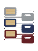 LTE218616-Travel Luggage Tag Made With Silicone and Bamboo