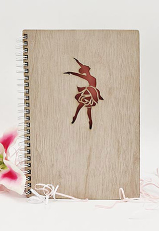 Ballerina Wooden Notebook