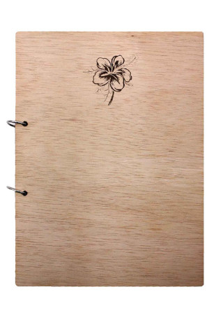 Bunga Raya A4 Wooden Notebook