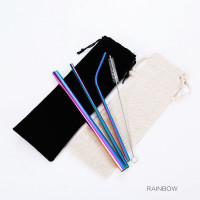 Pre-order Rainbow Metal Straws HH181202-RB 