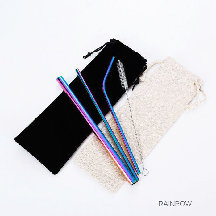 Pre-order Rainbow Metal Straws HH181202-RB  