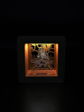 EG17009-LW / EG17009 Bunga Raya Wooden Premium Art Frame LED Plaque